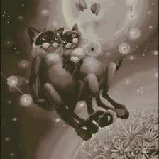 Схема вышивки «кошачья любовь»