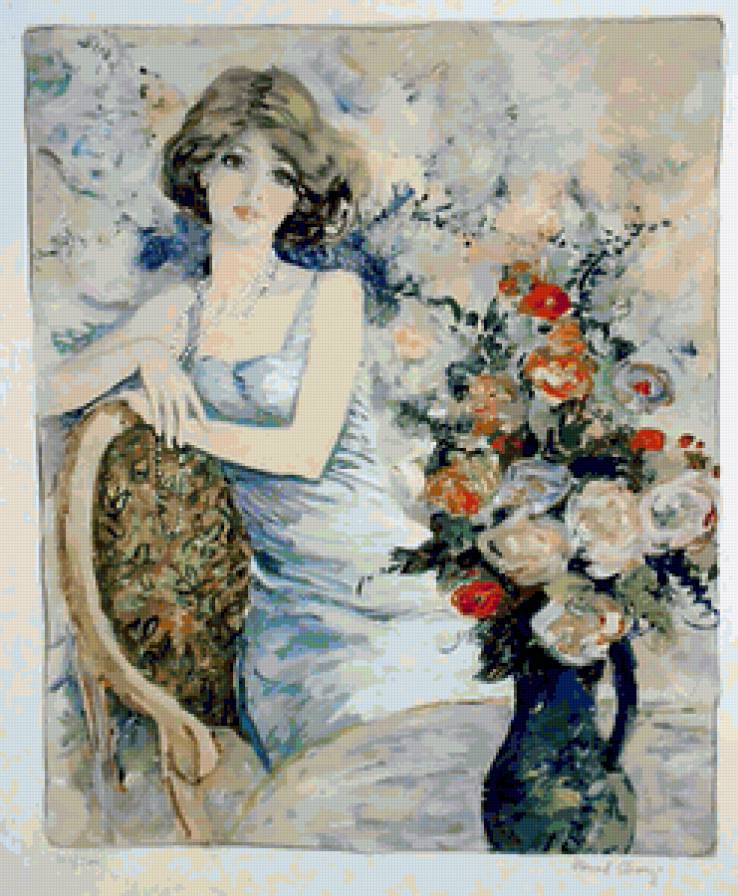 Милое ретро - живопись, женский образ - предпросмотр