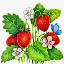 Схема вышивки «земляника»