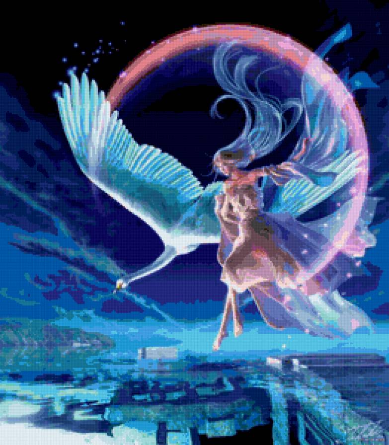 Серия "Лебеди" - лебедь, птица, девушка - предпросмотр