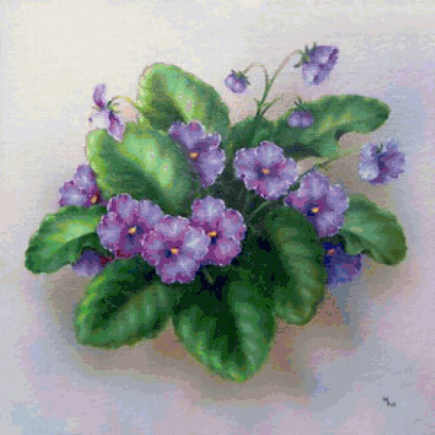 Серия "Букет" - фиалки, цветы, букет - предпросмотр