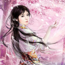 Схема вышивки «японская девушка»