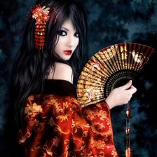 Схема вышивки «японка 3»