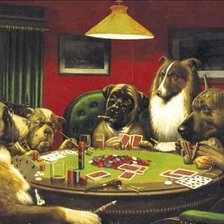 Схема вышивки «Собачий покер»