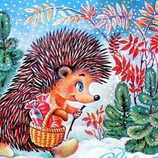 Схема вышивки «Ежик в лесу»