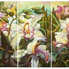 Схема вышивки «Триптих Орхидеи»