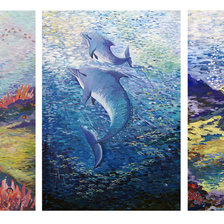 Схема вышивки «Триптих Морские мотивы»