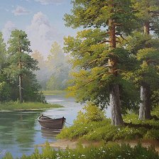 Схема вышивки «лодка охотника»