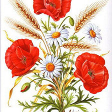 Схема вышивки «маки»