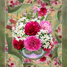 Схема вышивки «Пионы»