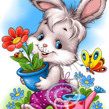 Схема вышивки «зайка»