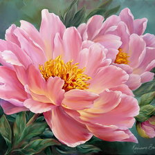 Схема вышивки «Пионы»