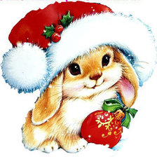 Схема вышивки «новогодний зайчик»