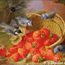 Схема вышивки «Птицы и клубника»