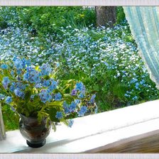 Схема вышивки «Букет незабудок»