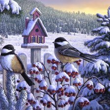 Схема вышивки «Зимние пташки»