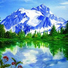 Схема вышивки «Озеро в Альпах»