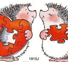 Схема вышивки «Валентинка с ёжиками»