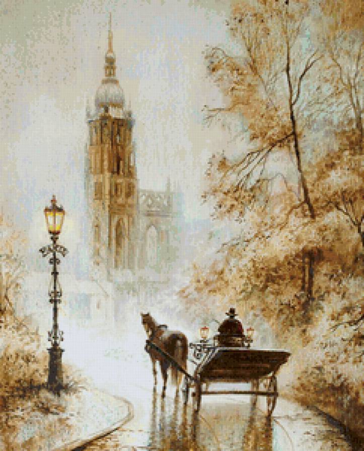 №158840 - осень, карета, улица, город - предпросмотр