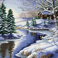 Схема вышивки «Зимний пейзаж»