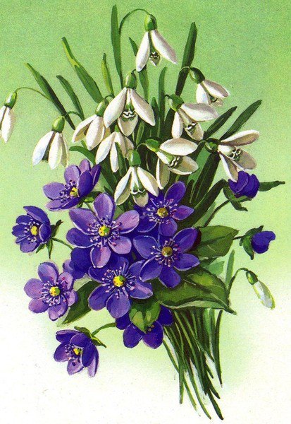 весенний букет - подснежники - оригинал