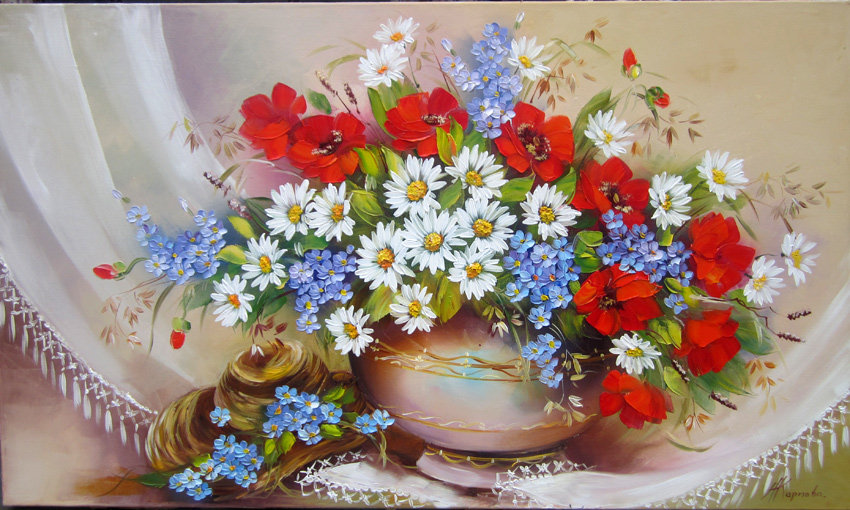 №159008 - ваза, букет, цветы - оригинал