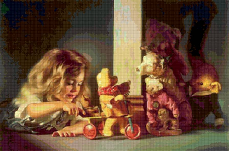 Девочка - игрушки, живопись, девочка - предпросмотр