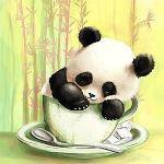 Схема вышивки «Пандочка в чашке»