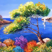 Схема вышивки «пейзаж»