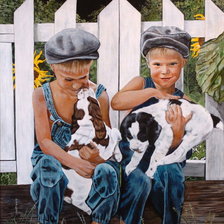 Схема вышивки «Дети и животные»