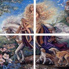 Схема вышивки «всадница фентази (триптих)»