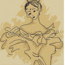 Схема вышивки «Дама»