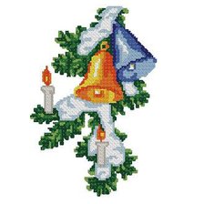 Схема вышивки «новогодние колокольчики»