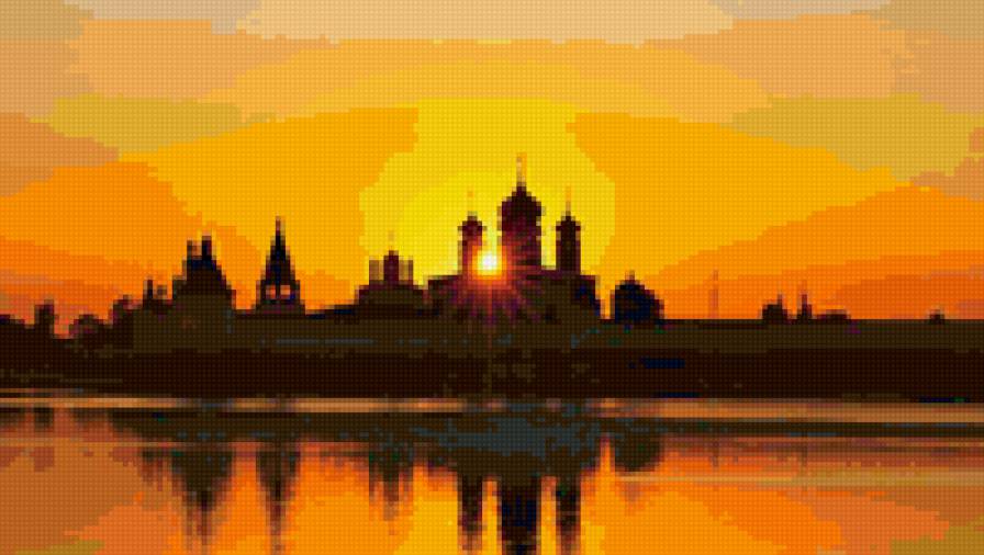 макарьевский монастырь на закате - предпросмотр