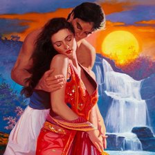 Схема вышивки «Страсть у водопада»