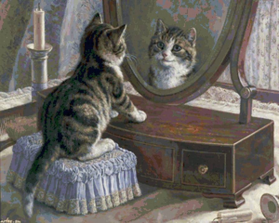 маленькая красавица - животные, картина, котенок, красота - предпросмотр