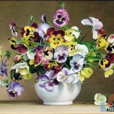 Схема вышивки «анютины глазки»