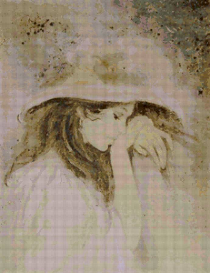 Милое ретро - женский образ, живопись - предпросмотр