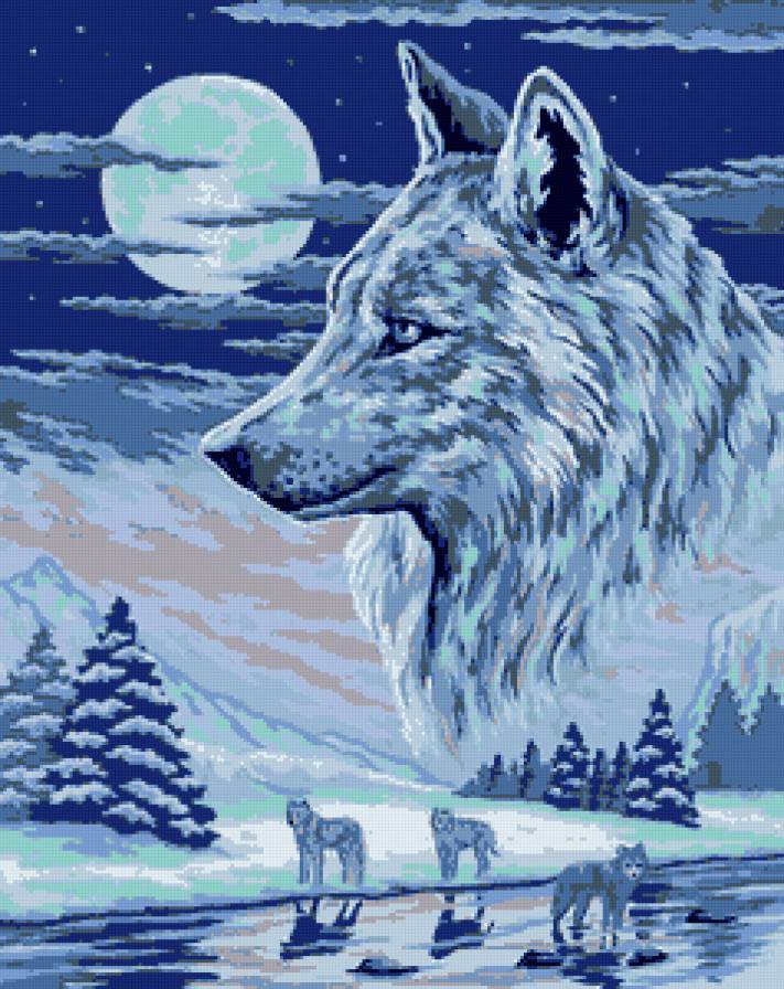 волк и луна - предпросмотр