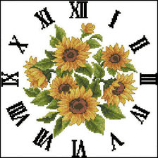 Схема вышивки «часы подсолнухи 2»