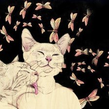 Схема вышивки «котЭ»