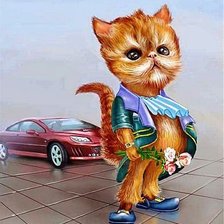 Схема вышивки «Модный кот»