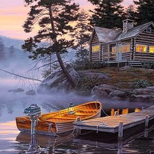 Схема вышивки «Туманное утро»