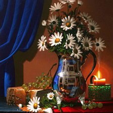 Схема вышивки «Натюрморт с ромашками»