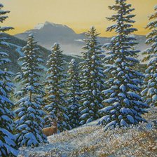 Схема вышивки «Зима в горах»