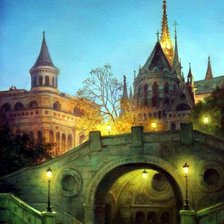 Схема вышивки «вечерний город»