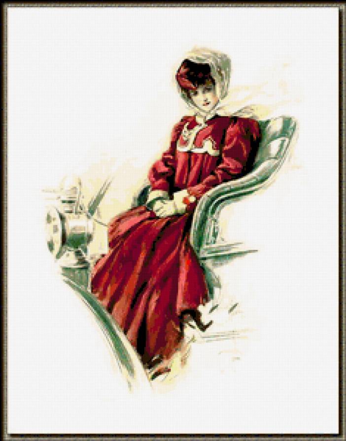 Девушка Фишера - девушка, шляпка, фишер, модерн, дама, ретро, мода, художник - предпросмотр