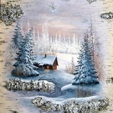 Схема вышивки «картина на бересте»