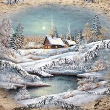 Схема вышивки «картина на бересте»