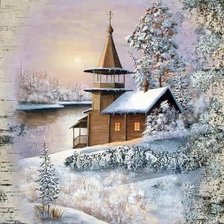 Схема вышивки «картина на бересте»